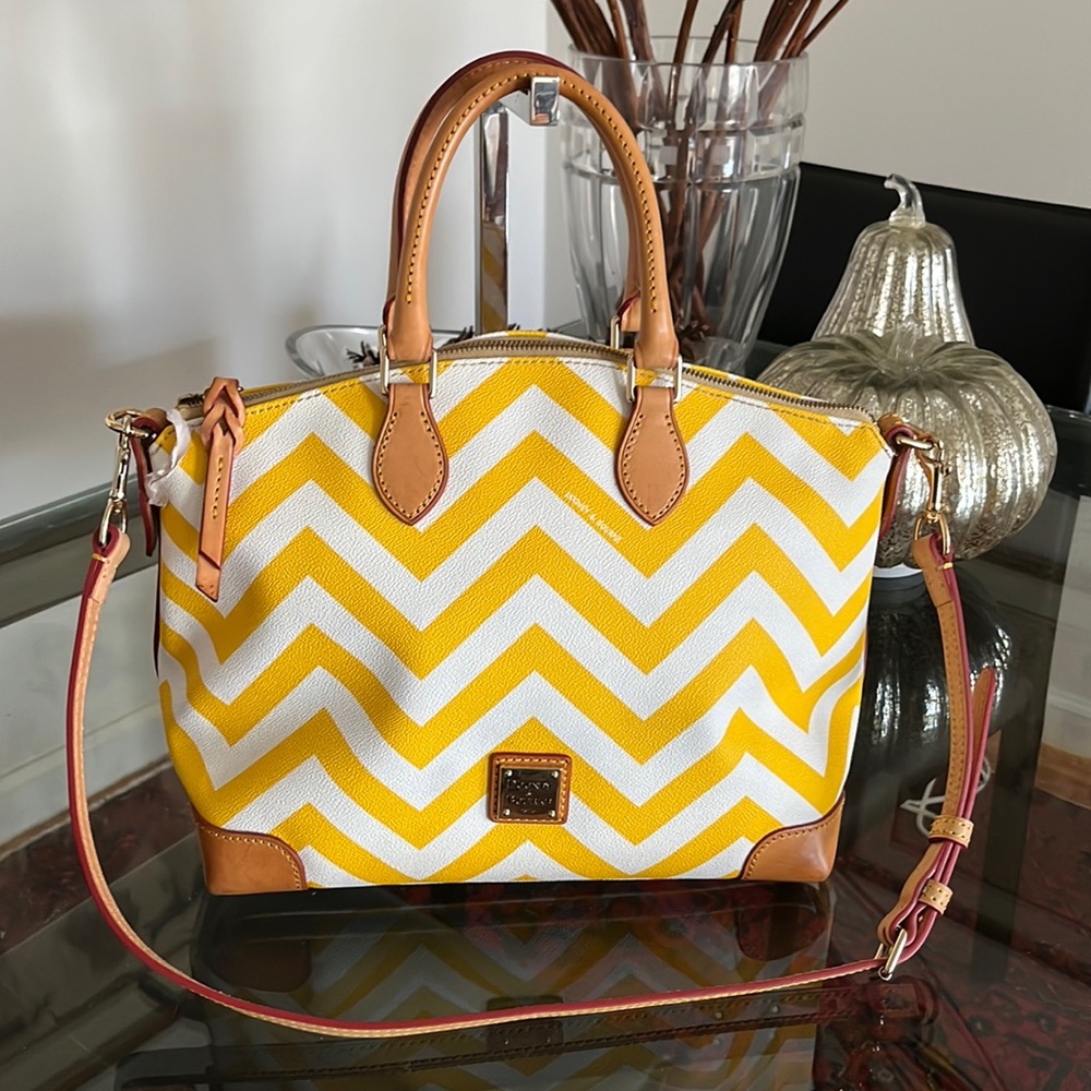 Dooney & Bourke Chevron Satchel Bag Handbag Purse